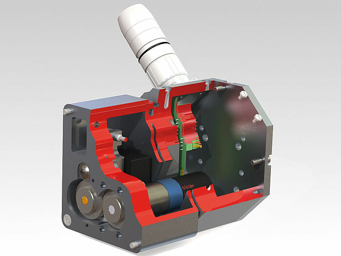FAULHABER Schrittmotor im Eutect Kompaktantriebsmodul 2