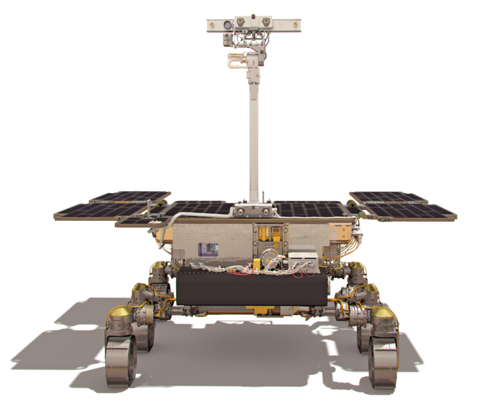 Stappenmotoren voor Ruimtevaart Rover mission Mars vooraanzicht