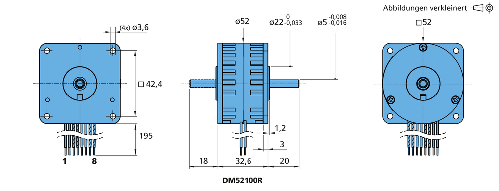 Schrittmotoren Serie DM52100R von FAULHABER