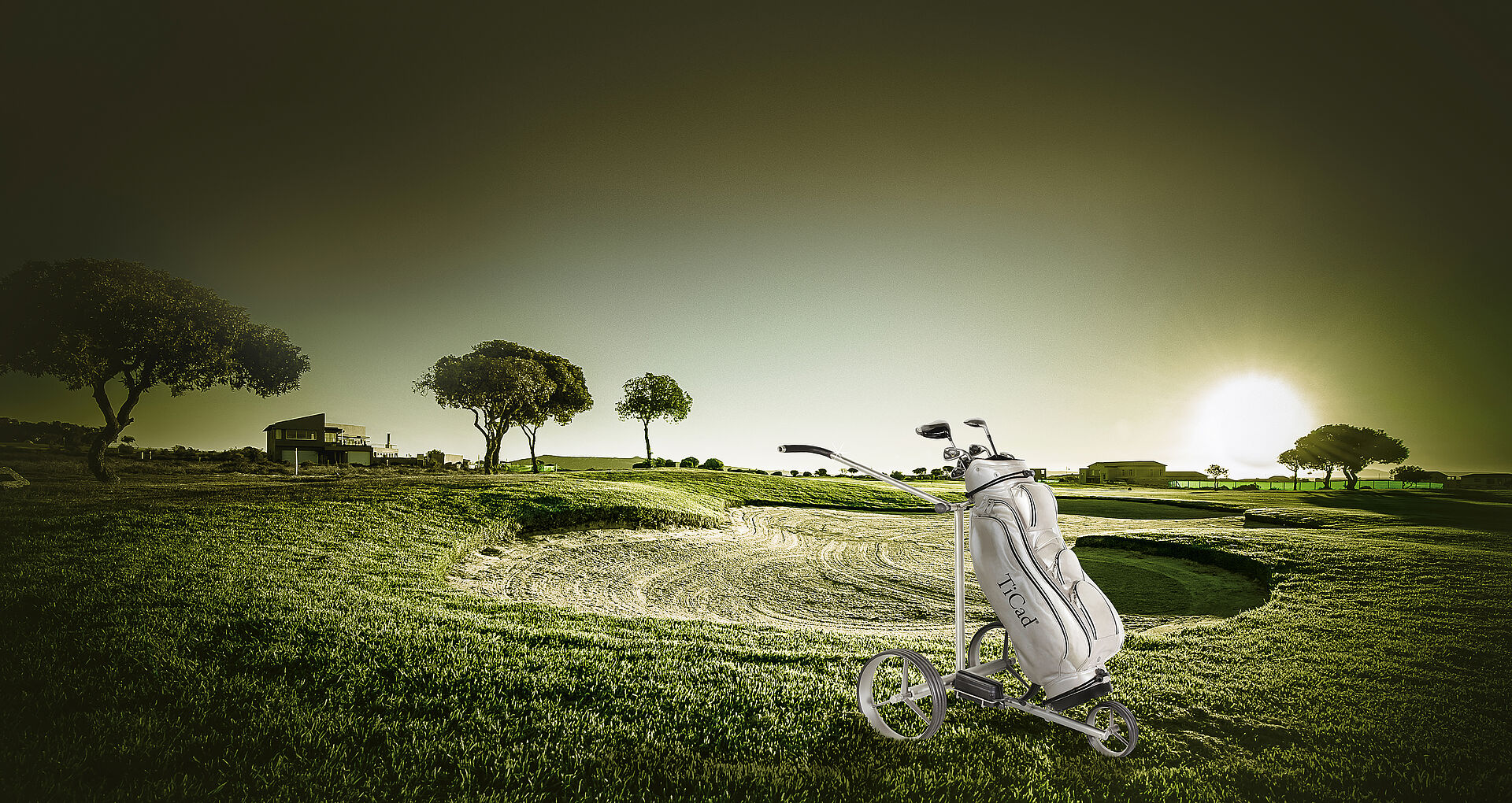Lightweight and manoeuvrable golf trolley