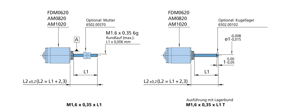 Linearaktuatoren Direktantrieb Serie M1,6 x 0,35 x L1 von FAULHABER