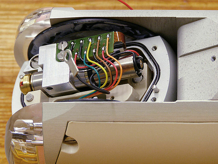 DC-motoren in de ORION compactcamerakop aangedreven door microdrives