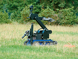 DC-Motors in allterrain mobile robot on caterpillar treads