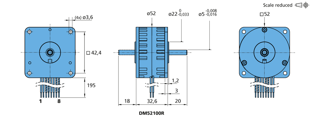 Stappenmotoren Series DM52100R van FAULHABER